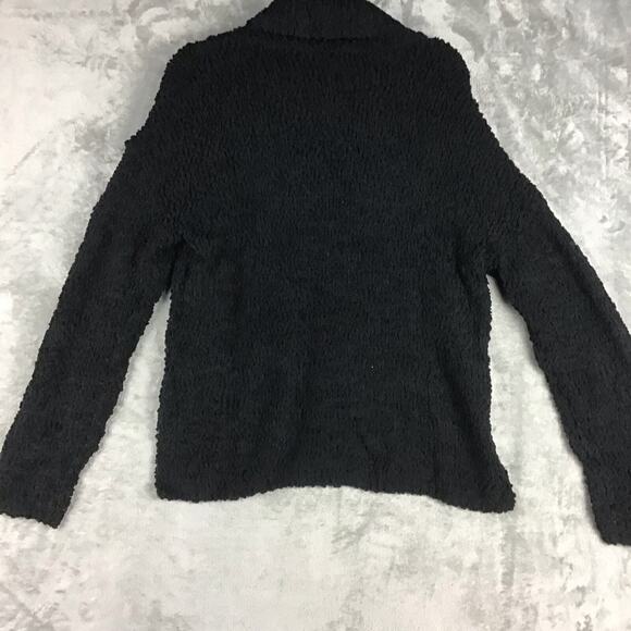 Bobeau Women’s M Black Hi-Low Popcorn Knit Cowl Neck Long Sleeve Sweater - Picture 12 of 15